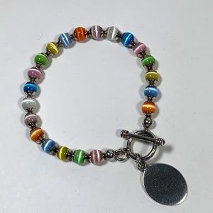 Sterling and Glass Bead Bracelet